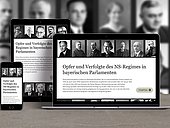 Darstellung der Website Verfolgte Abgeordnete auf verschiedenen Endgeräten