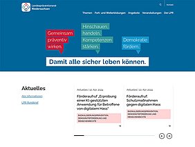 Übersicht Homepage Landespräventionsrat Niedersachsen
