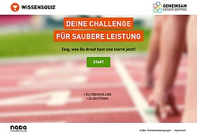 Screenshot Startseite Nada Wissensquiz