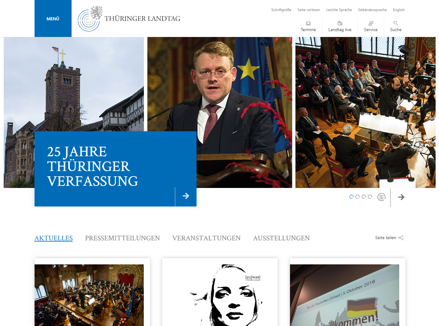 Startseite Thüringer Landtag